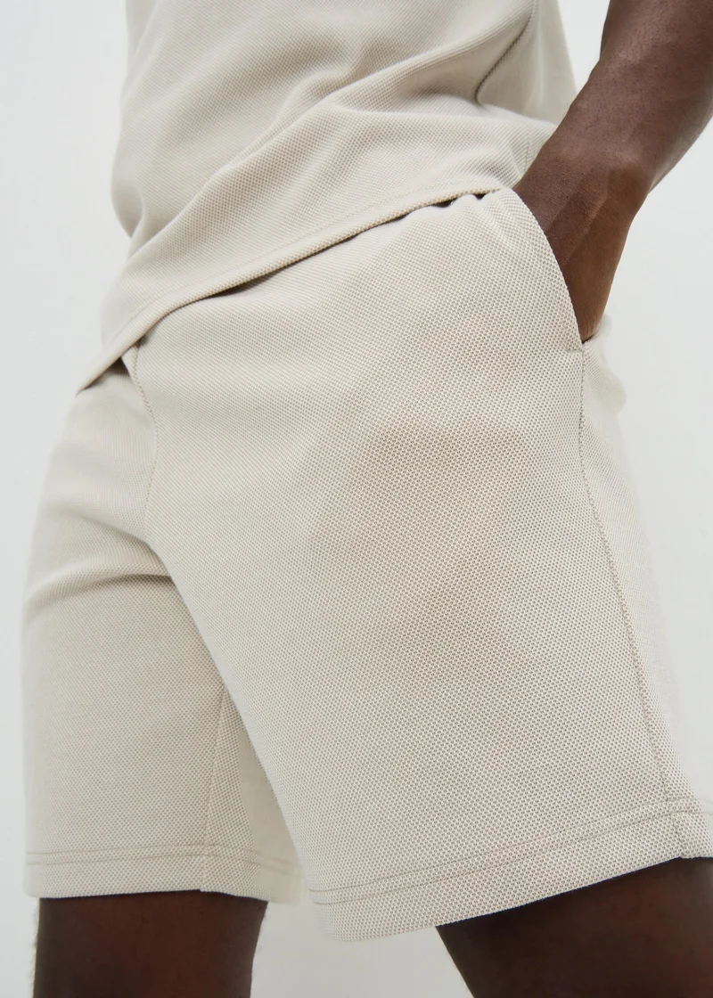 ماتلان Ecru Pique Co Ord Shorts